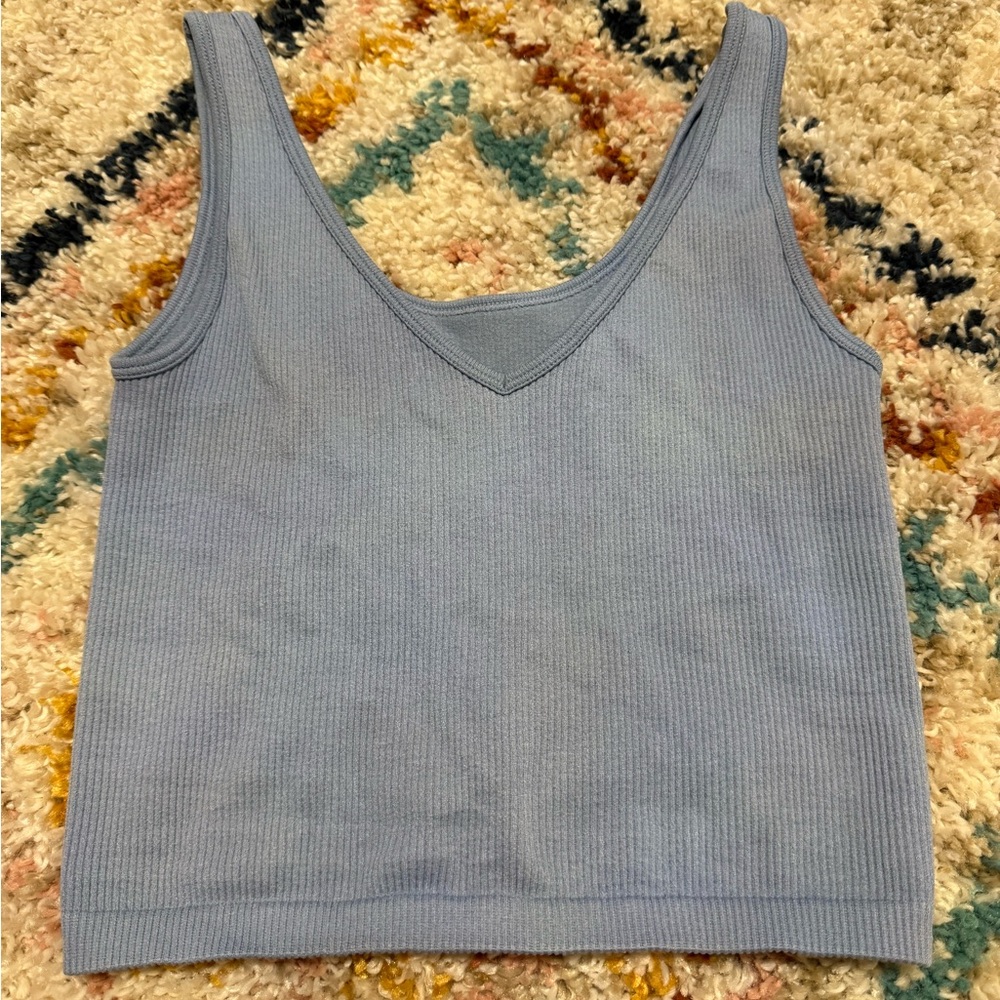Aeropostale Light Blue Ribbed Tank Top